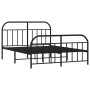 Estructura de cama cabecero y estribo metal negro 140x200 cm de vidaXL, Camas y somieres - Ref: Foro24-353654, Precio: 128,07...