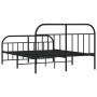 Estructura de cama cabecero y estribo metal negro 140x200 cm de vidaXL, Camas y somieres - Ref: Foro24-353654, Precio: 128,07...