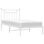 Estructura de cama de metal con cabecero blanco 90x190 cm de vidaXL, Camas y somieres - Ref: Foro24-353578, Precio: 62,39 €, ...