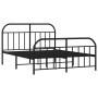 Estructura de cama cabecero y estribo metal negro 160x200 cm de vidaXL, Camas y somieres - Ref: Foro24-353656, Precio: 168,21...