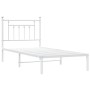 Estructura de cama de metal con cabecero blanco 90x190 cm de vidaXL, Camas y somieres - Ref: Foro24-353578, Precio: 62,39 €, ...