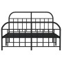Estructura de cama cabecero y estribo metal negro 160x200 cm de vidaXL, Camas y somieres - Ref: Foro24-353656, Precio: 168,21...