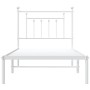 Estructura de cama de metal con cabecero blanco 90x190 cm de vidaXL, Camas y somieres - Ref: Foro24-353578, Precio: 62,39 €, ...