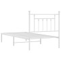 Estructura de cama de metal con cabecero blanco 90x190 cm de vidaXL, Camas y somieres - Ref: Foro24-353578, Precio: 62,39 €, ...
