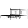 Estructura de cama con cabecero metal negro 200x200 cm de vidaXL, Camas y somieres - Ref: Foro24-353544, Precio: 132,69 €, De...