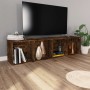 Estantería/mueble de TV contrachapada roble ahumado 36x30x143cm en Librerías y estanterías | Comprar online en Foru.es