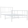 Estructura cama metal cabecero y estribo blanca 100x190 cm de vidaXL, Camas y somieres - Ref: Foro24-352541, Precio: 70,02 €,...
