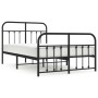 Estructura de cama con cabecero y pie metal negro 120x190 cm de vidaXL, Camas y somieres - Ref: Foro24-352593, Precio: 121,30...