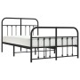 Estructura de cama con cabecero y pie metal negro 120x190 cm de vidaXL, Camas y somieres - Ref: Foro24-352593, Precio: 121,30...