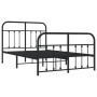 Estructura de cama con cabecero y pie metal negro 120x190 cm de vidaXL, Camas y somieres - Ref: Foro24-352593, Precio: 121,30...