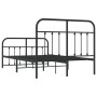 Estructura de cama con cabecero y pie metal negro 120x190 cm de vidaXL, Camas y somieres - Ref: Foro24-352593, Precio: 121,30...
