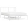 Estructura de cama de metal con cabecero blanca 150x200 cm de vidaXL, Camas y somieres - Ref: Foro24-352531, Precio: 102,31 €...