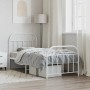 Estructura cama metal con cabecero y pie cama blanca 90x190 cm de vidaXL, Camas y somieres - Ref: Foro24-353694, Precio: 84,7...