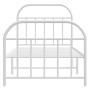 Estructura cama metal con cabecero y pie cama blanca 90x190 cm de vidaXL, Camas y somieres - Ref: Foro24-353694, Precio: 84,7...