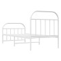 Estructura cama metal con cabecero y pie cama blanca 90x190 cm de vidaXL, Camas y somieres - Ref: Foro24-353694, Precio: 84,7...