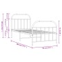 Estructura cama metal con cabecero y pie cama blanca 90x190 cm de vidaXL, Camas y somieres - Ref: Foro24-353694, Precio: 84,7...