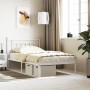 Estructura de cama de metal con cabecero blanco 107x203 cm de vidaXL, Camas y somieres - Ref: Foro24-353582, Precio: 86,96 €,...