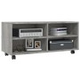 Mueble de TV con ruedas madera contrachapada gris 90x35x35 cm en Muebles TV | Comprar online en Foru.es
