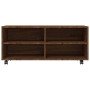 Mueble TV ruedas madera contrachapada roble marrón 90x35x35 cm en Muebles TV | Comprar online en Foru.es
