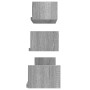 Estantes de pared 3 unidades madera de ingeniería gris Sonoma en Estanterías | Comprar online en Foru.es