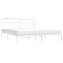 Estructura de cama con cabecero metal blanca 200x200 cm de vidaXL, Camas y somieres - Ref: Foro24-352634, Precio: 131,39 €, D...