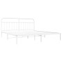 Estructura de cama con cabecero metal blanca 200x200 cm de vidaXL, Camas y somieres - Ref: Foro24-352634, Precio: 131,39 €, D...