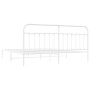 Estructura de cama con cabecero metal blanca 200x200 cm de vidaXL, Camas y somieres - Ref: Foro24-352634, Precio: 131,39 €, D...