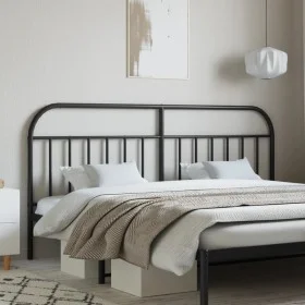 Black metal headboard 193 cm by vidaXL, Headboards and footboards - Ref: Foro24-353672, Price: 32,22 €, Discount: %