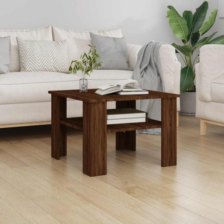 Mesa de centro de madera contrachapada roble marrón 60x60x42 cm en Mesas de centro | Comprar online en Foru.es