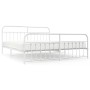 Estructura cama metal con cabecero y estribo blanco 200x200 cm de vidaXL, Camas y somieres - Ref: Foro24-352652, Precio: 150,...