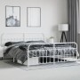 Estructura cama metal con cabecero y estribo blanco 200x200 cm de vidaXL, Camas y somieres - Ref: Foro24-352652, Precio: 150,...