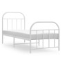 Estructura cama metal con cabecero y pie cama blanca 75x190 cm de vidaXL, Camas y somieres - Ref: Foro24-353692, Precio: 66,3...