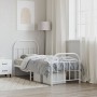 Estructura cama metal con cabecero y pie cama blanca 75x190 cm de vidaXL, Camas y somieres - Ref: Foro24-353692, Precio: 66,3...