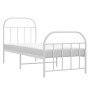 Estructura cama metal con cabecero y pie cama blanca 75x190 cm de vidaXL, Camas y somieres - Ref: Foro24-353692, Precio: 66,3...