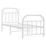 Estructura cama metal con cabecero y pie cama blanca 75x190 cm de vidaXL, Camas y somieres - Ref: Foro24-353692, Precio: 66,3...