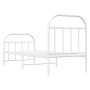 Estructura cama metal con cabecero y pie cama blanca 75x190 cm de vidaXL, Camas y somieres - Ref: Foro24-353692, Precio: 66,3...