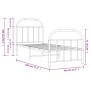 Estructura cama metal con cabecero y pie cama blanca 75x190 cm de vidaXL, Camas y somieres - Ref: Foro24-353692, Precio: 66,3...