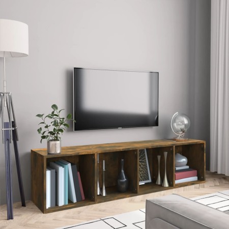 Estantería/mueble de TV madera roble ahumado 143x30x36 cm en Estanterías | Comprar online en Foru.es