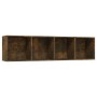Estantería/mueble de TV madera roble ahumado 143x30x36 cm en Estanterías | Comprar online en Foru.es