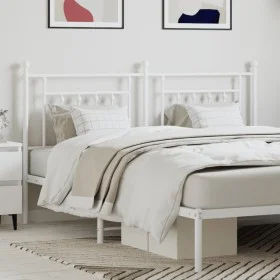 White metal headboard 160 cm by vidaXL, Headboards and footboards - Ref: Foro24-353621, Price: 50,71 €, Discount: %