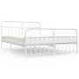 Estructura cama metal con cabecero y estribo blanco 160x200 cm de vidaXL, Camas y somieres - Ref: Foro24-352648, Precio: 139,...