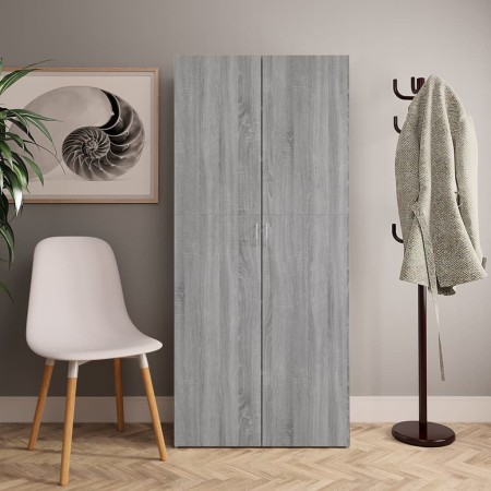 Mueble zapatero madera contrachapada gris Sonoma 80x35,5x180 cm en Zapateros y organizadores de calzado | Comprar online en Foru