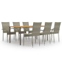 Set de muebles de comedor de jardín 7 piezas de ratán gris en Conjuntos de jardín | Comprar online en Foru.es