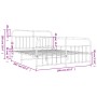 Estructura cama metal con cabecero y estribo blanco 160x200 cm de vidaXL, Camas y somieres - Ref: Foro24-352648, Precio: 139,...