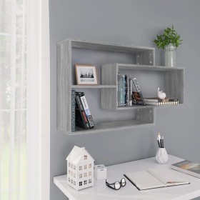 Estante de pared madera ingeniería gris Sonoma 104x20x58,5 cm en Estanterías | Comprar online en Foru.es