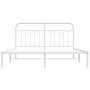 Estructura de cama de metal con cabecero blanco 180x200 cm de vidaXL, Camas y somieres - Ref: Foro24-352631, Precio: 126,41 €...