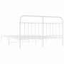 Estructura de cama de metal con cabecero blanco 180x200 cm de vidaXL, Camas y somieres - Ref: Foro24-352631, Precio: 126,41 €...