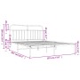 Estructura de cama de metal con cabecero blanco 180x200 cm de vidaXL, Camas y somieres - Ref: Foro24-352631, Precio: 126,41 €...