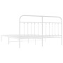 Estructura de cama de metal con cabecero blanco 183x213 cm de vidaXL, Camas y somieres - Ref: Foro24-352632, Precio: 125,82 €...
