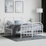 Estructura cama metal con cabecero y estribo blanco 120x200 cm de vidaXL, Camas y somieres - Ref: Foro24-353700, Precio: 103,...